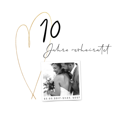 Moderne Einladung zur Rosenhochzeit mit Polaroid
