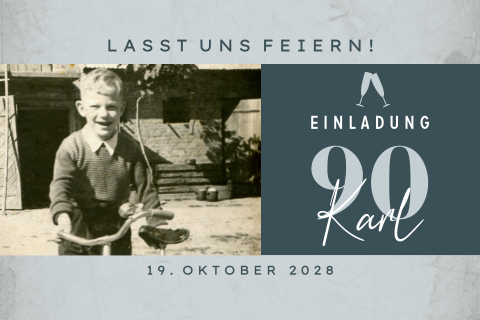 Geburtstagseinladung zum 90 mit Foto