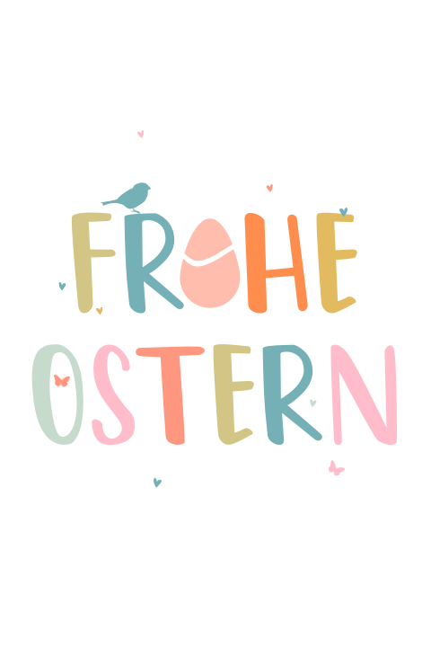 Osterkarte mit bunte Text
