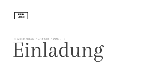 Minimalistische Einladung zum Firmenjubiläum mit Logo