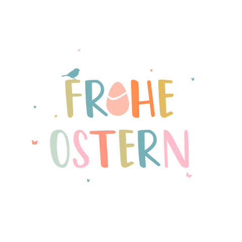 Bunte Osterkarte mit Text