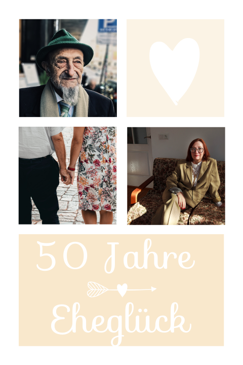 Einladung zur goldenen Hochzeit mit eigenen Fotos