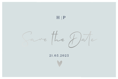 Save the Date Karte in Blau mit Aquarellzweigen