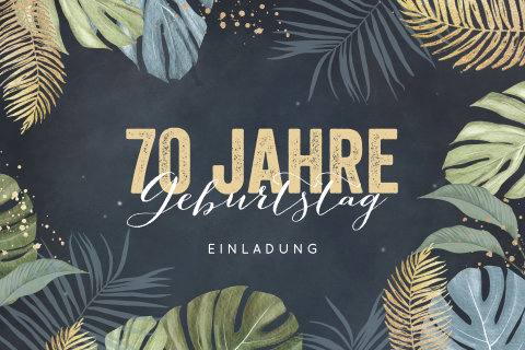 Originelle Geburtstagseinladung zum 70sten mit Zweigen