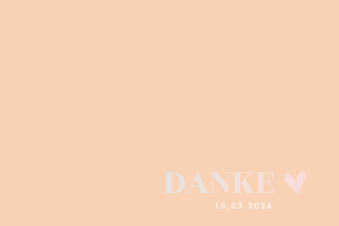 Holografische Dankeskarte mit pfirsichfarbener Hintergrund