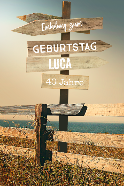 40. Geburtstagseinladung mit Wegweiser