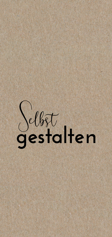 Kraft-Look Kommunionskarte gestalten einfaches längliches Hochformat