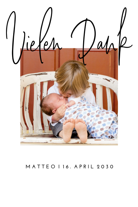 Dankeskarte mit Foto und abgerundeten Ecken