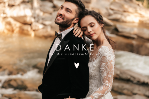 Danksagungskarte mit abgerundeten Ecken und großem Foto