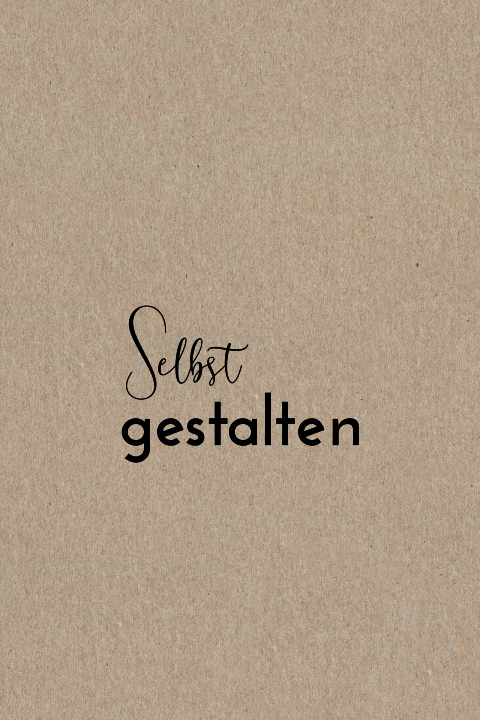 Echtes Kraftpapier-Geburtskarte im Hochformat zum selbst Gestalten