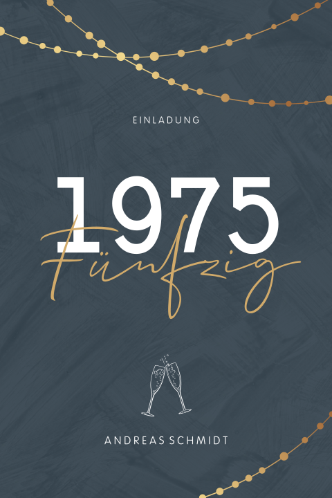 Geburtstagseinladung zum 50 mit Jahreszahl