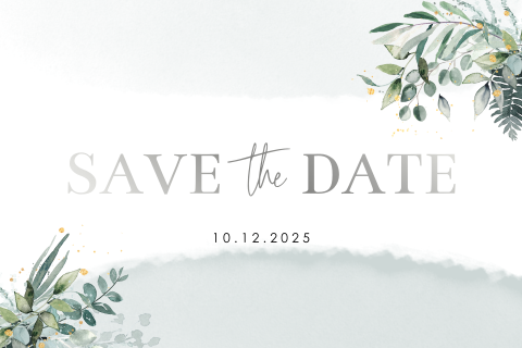 Elegante Save the date Karte mit Aquarell Blumen