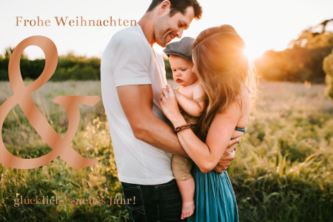 Neujahr- und Weihnachtskarte mit großem Foto und Hochglanz
