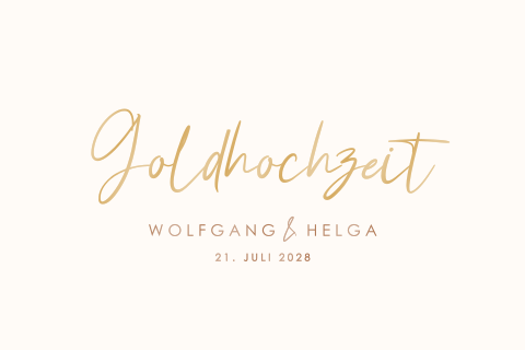 Einladung zur Goldhochzeit mit Hochglanz und eigenen Bildern