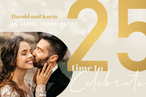 Stilvolle EInladung zur Silberhochzeit mit eigenem Foto