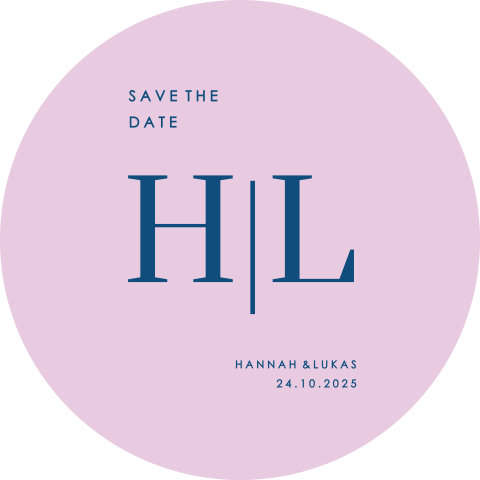 Minimalistische Save the Date Karte im Color-Blocking Stil mit Herzen