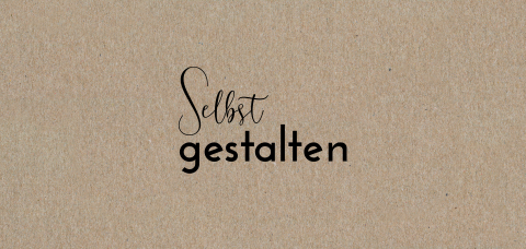 Kraft-Look Dankeskarten zum Geburtstag selbst gestalten Panorama-Karte