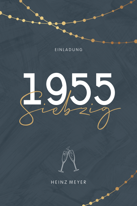 Geburtstagseinladung zum 70 mit Jahreszahl