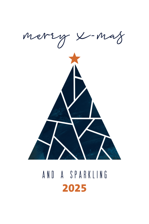 Geschäftliche Weihnachtskarte mit geometrischem Christbaum
