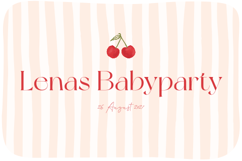 Einladung zur Babyparty mit Kirschen und organische Form