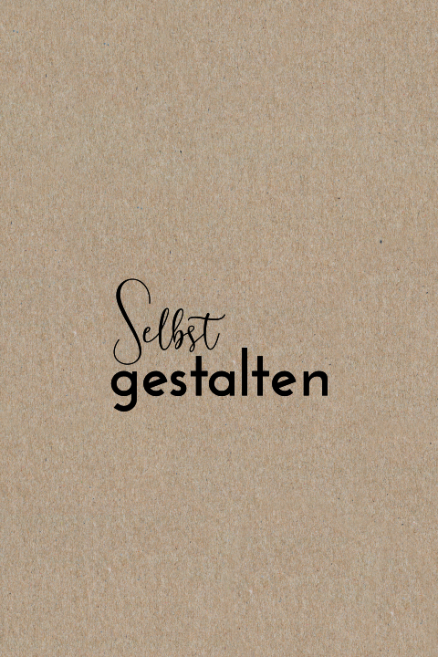 Echtes Kraftpapier Kommunionskarte selbst gestalten im Hochformat