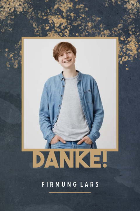 Dankeskarte zur Firmung mit gelben Farbkleckse