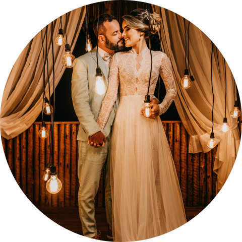 Kreis Alu-Dibond Foto Hochzeit 100cm ø