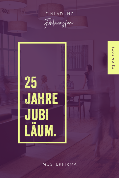 Moderne Einladung Firmenjubiläum mit Logo als Klappkarte
