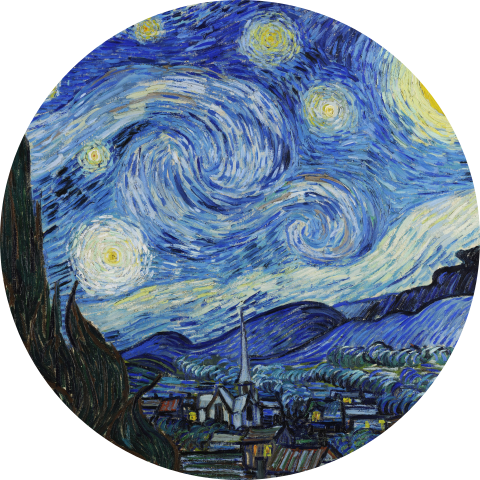 Kreis Alu-Dibond Die Sternenklare Nacht Van Gogh