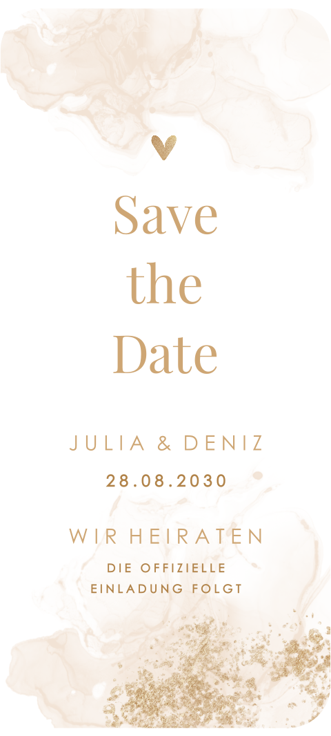 Save the Date Hochzeit Digital – Mit Goldelementen