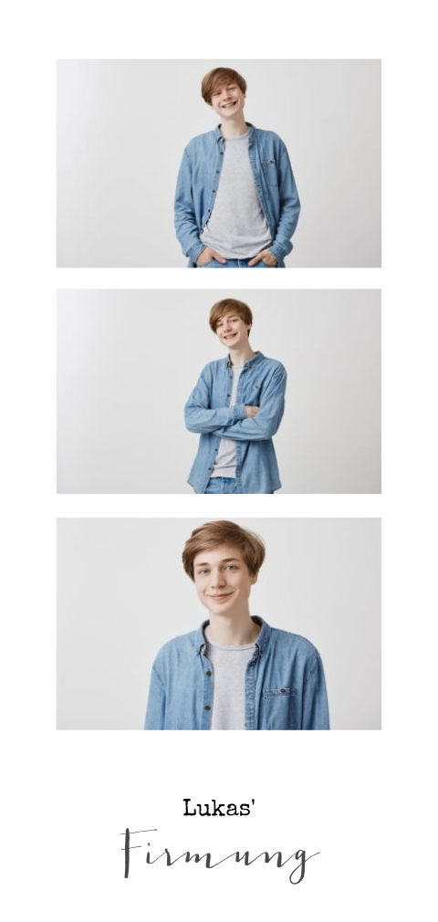 Dankeskarte zur Firmung im Polaroid-Look mit 3 Fotos