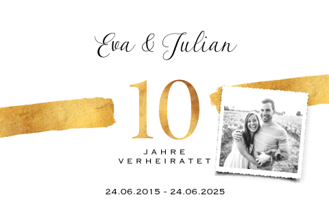 Einladung zur Rosenhochzeit mit Pinselstrichen und eigenem Bild