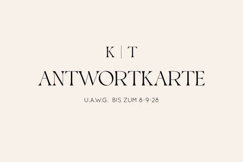 Antwortkarte Hochzeit in Nude-Beige mit schwarzer Schrift