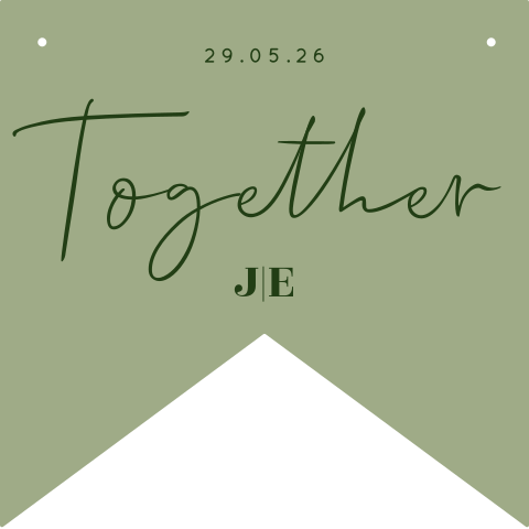 Salbeigrüne Stuhldekoration Hochzeit "Together" für Hochzeitspaar