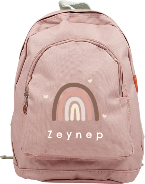Rucksack Junior mit Regenbogen, Herzen und Namen