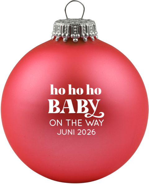 Weihnachtskugel als Schwangerschaftsankündigung ho ho ho