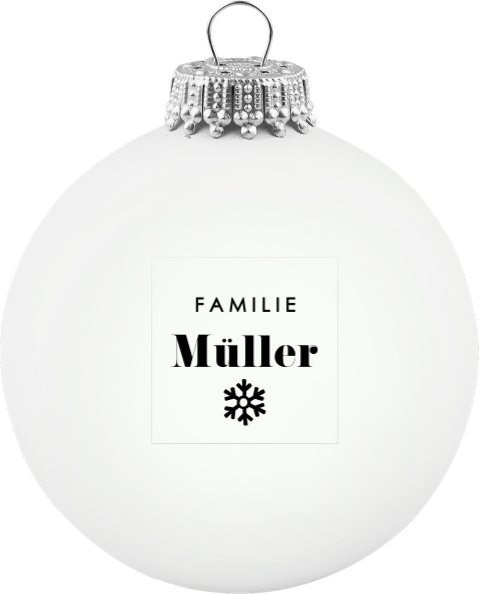 Weihnachtskugel Personalisiert mit Familiennamen und Wintermotiv