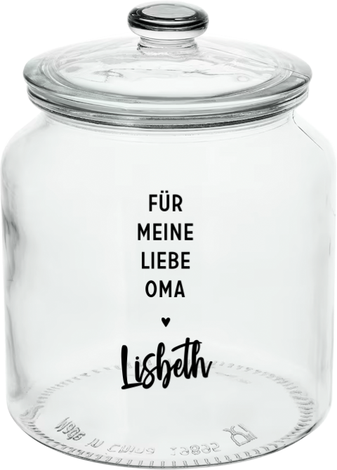Personalisierte Bonbonglas mit Gravur, liebevoll gestaltet für Oma