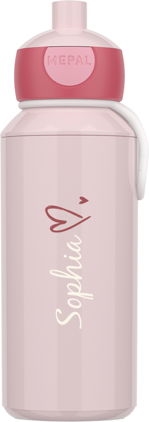 Mepal Pop Up Trinkflasche mit Namen und Herz