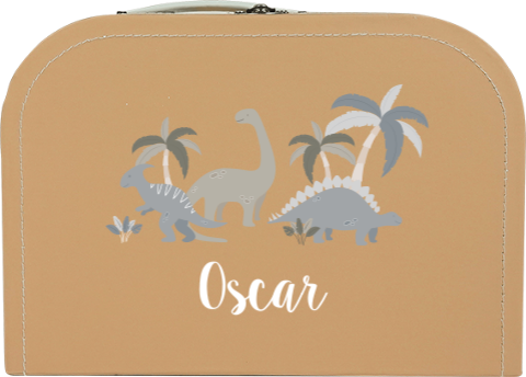 Spielkoffer mit Namen und Dino Motiv