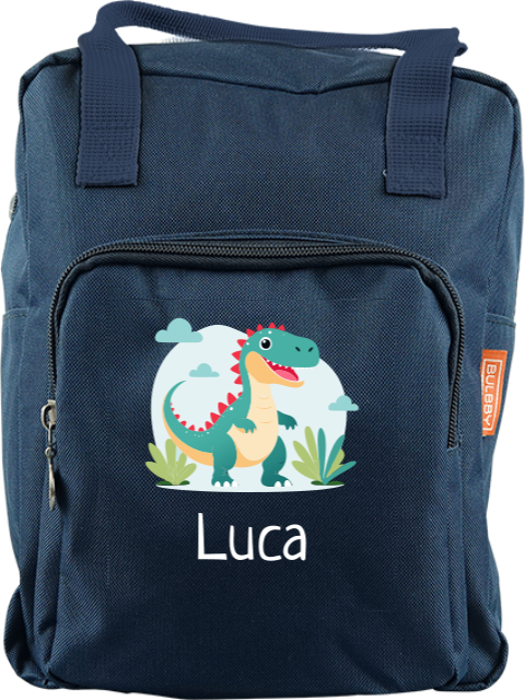 Personalisierbarer Rucksack mit Namen und Dino