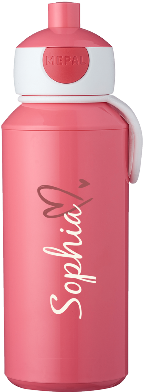 Mepal Pop Up Trinkflasche mit Namen und Herz