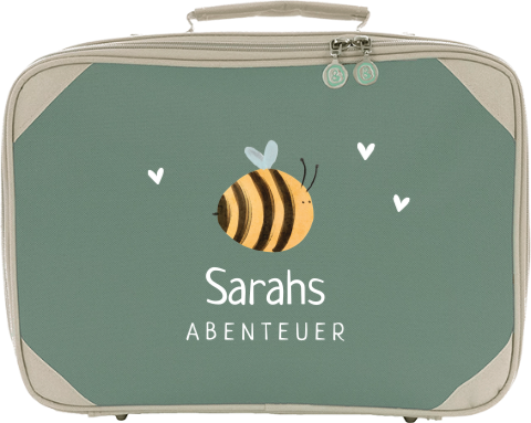 Kinderkoffer mit Namen und Biene