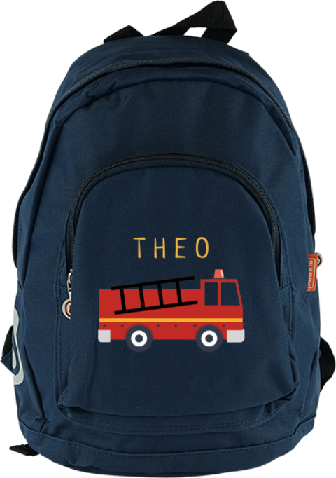 Kinderschultasche mit Namen und Feuerwehrauto