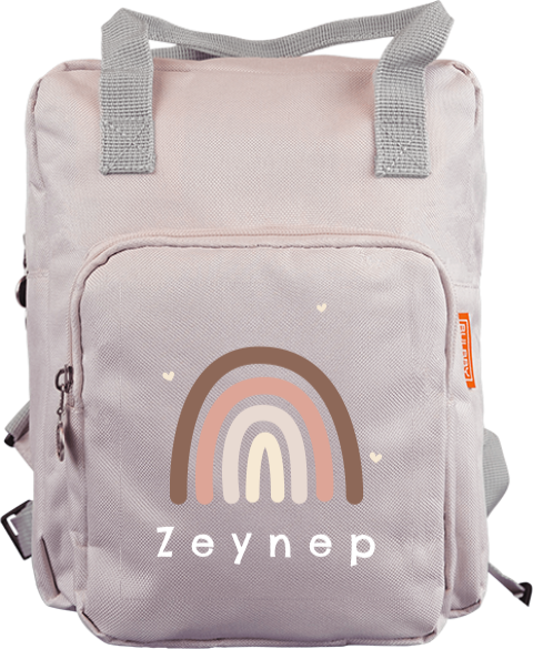 Personalisierbarer Rucksack mit Namen und Regenbogen
