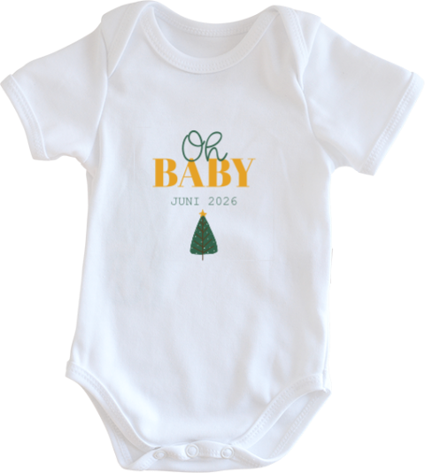 Baby Body mit Weihnachtsbaum Schwangerschaft verkünden