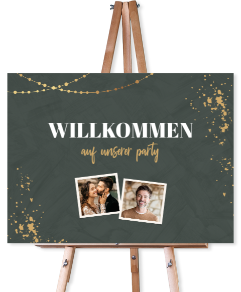 Willkommensschild zum Geburtstag und Hochzeitstag