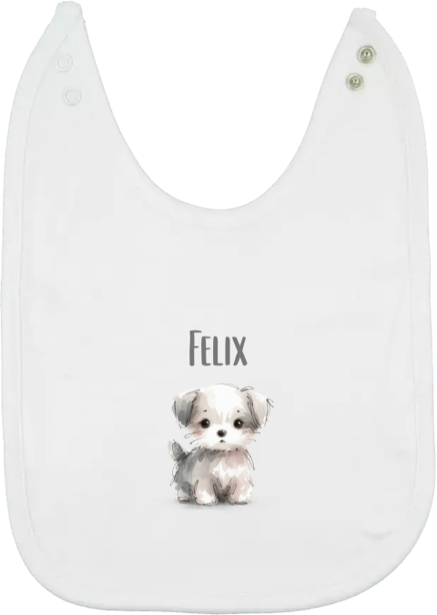Personalisiertes Lätzchen mit Namen und Hund