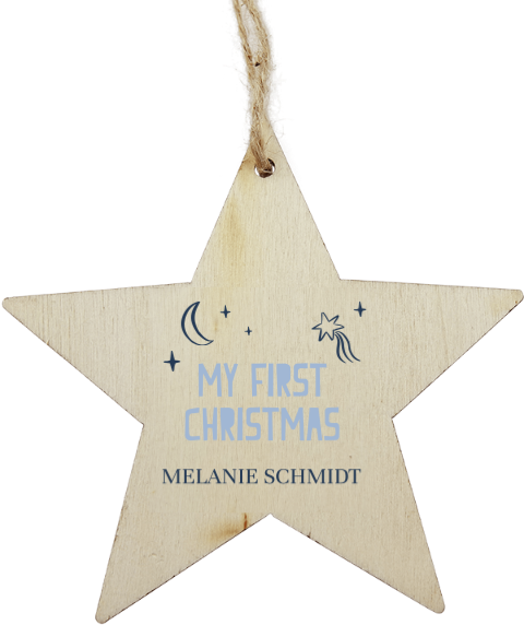 Milestone Holzanhänger Weihnachten in Stermform mit Mond