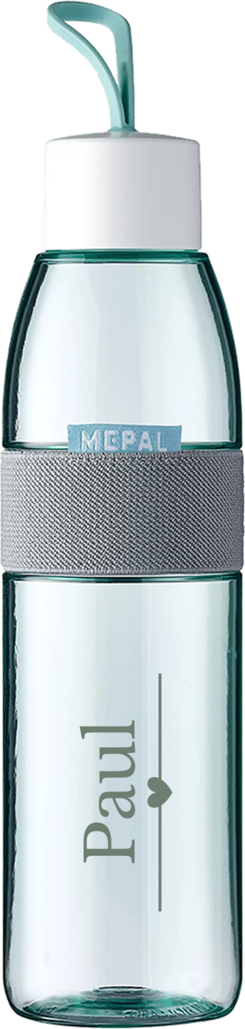Schlichte Mepal Trinkflasche mit Namen und Herz